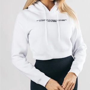 Performance Crop Hoodie - White